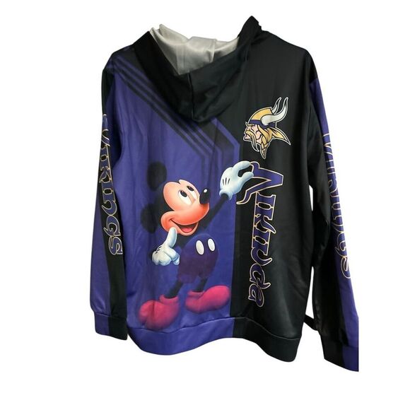 Minnesota Vikings Mickey Mouse 3D Hoodie‎ NFL Sweatshirt Unisex L - Picture 2 of 14